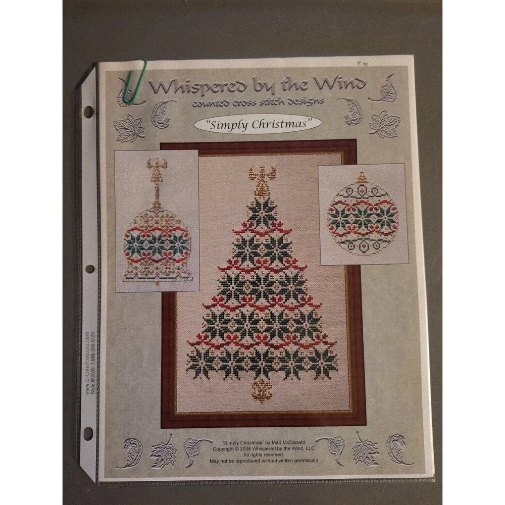 Whispered by the Wind Simply Christmas Cross Stitch Pattern Leaflet Mari...